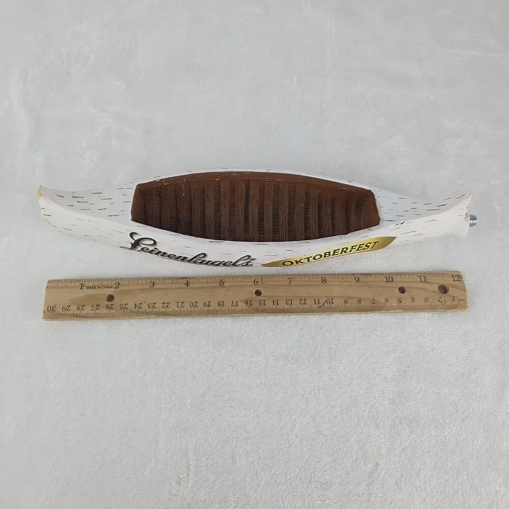 Vintage Leinenkugel's Oktoberfest Birch Bark Canoe Beer Tap Handle